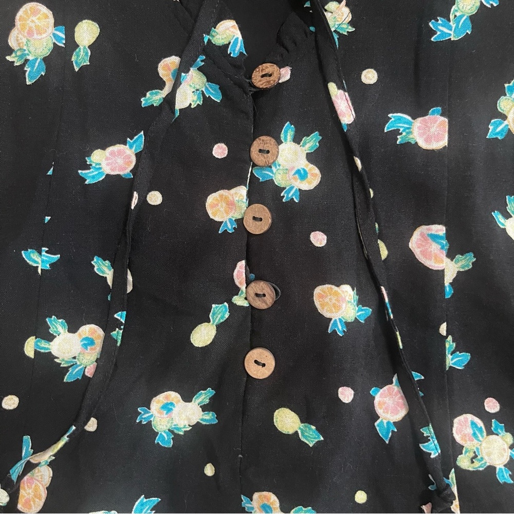 Free People Black and White Floral Like a Lady Mini Dress Large - Picture 7 of 9